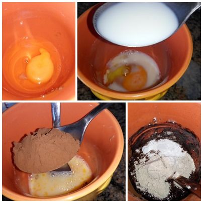 Pastel de chocolate en taza