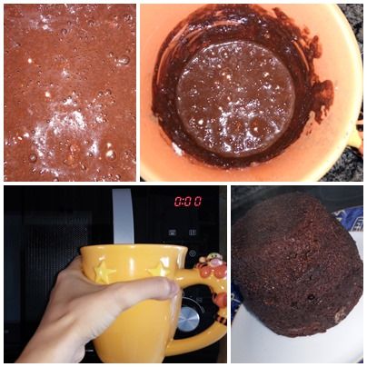 Pastel de chocolate en taza