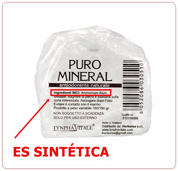 piedra de alumbre sintética